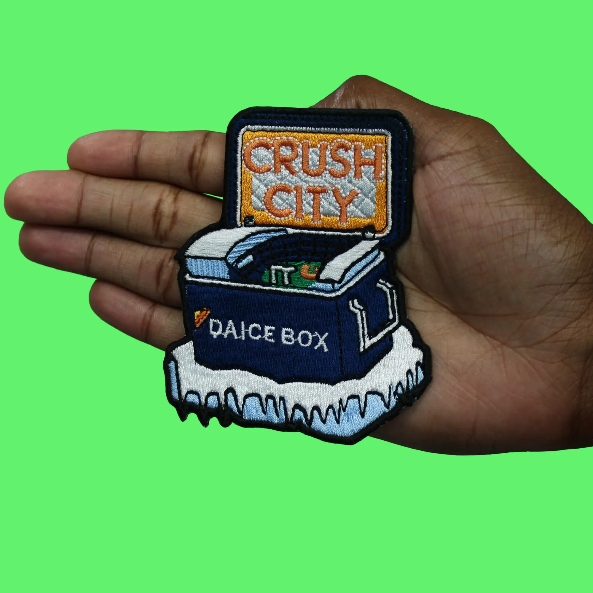 Crush City Daiced Box Patch Houston Texas Logo Embroidered Iron On