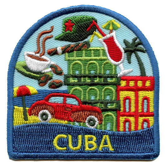 Cuba World Showcase Travel Patch Souvenir Vintage Vacation Embroidered Iron On