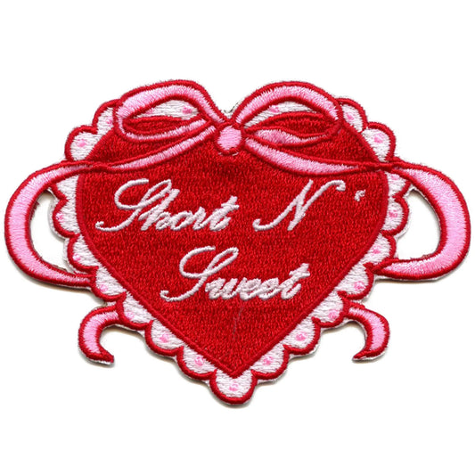 Cutesy Heart With Bow Patch Sweet Coquette Love Embroidered Iron On