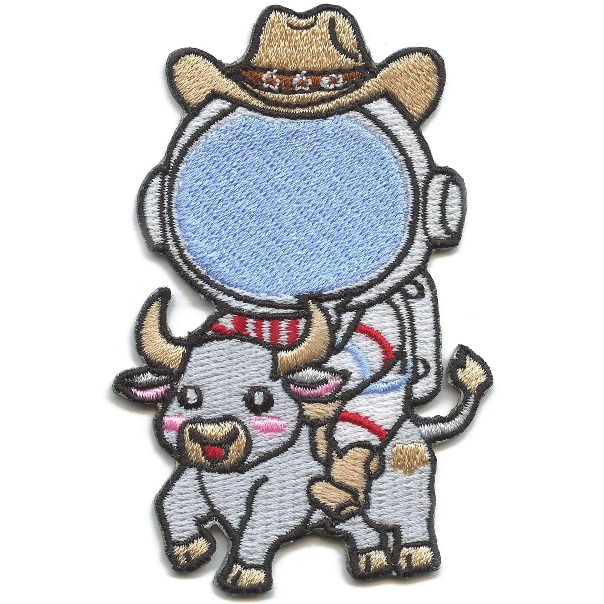 Cutesy Space Cow-boy Patch Houston Western Astronaut Embroidered Iron On