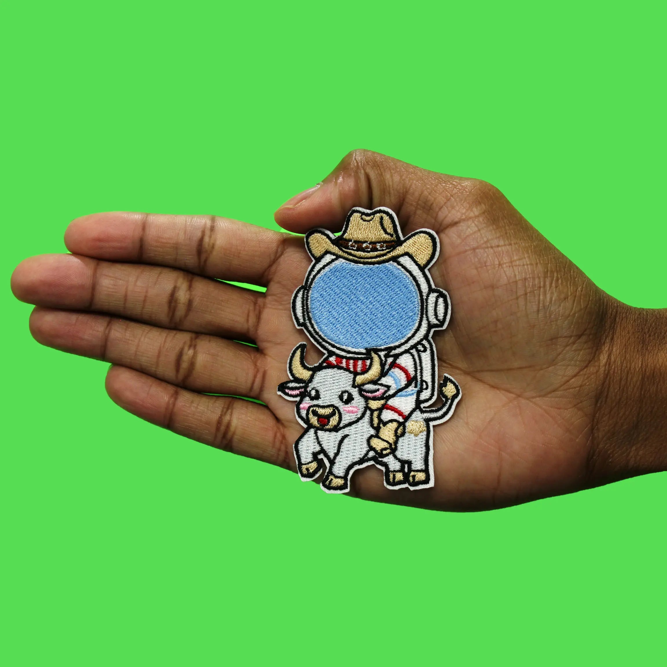 Cutesy Space Cow-boy Patch Houston Western Astronaut Embroidered Iron On
