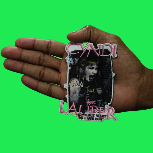 Cyndi Lauper Girls Wanna Have Fun Patch Portrait Music Sublimated Embroidery Iron On