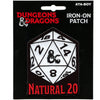 Dungeons And Dragons Natural 20 Patch Icosahedron Dice Game Embroidered Iron On
