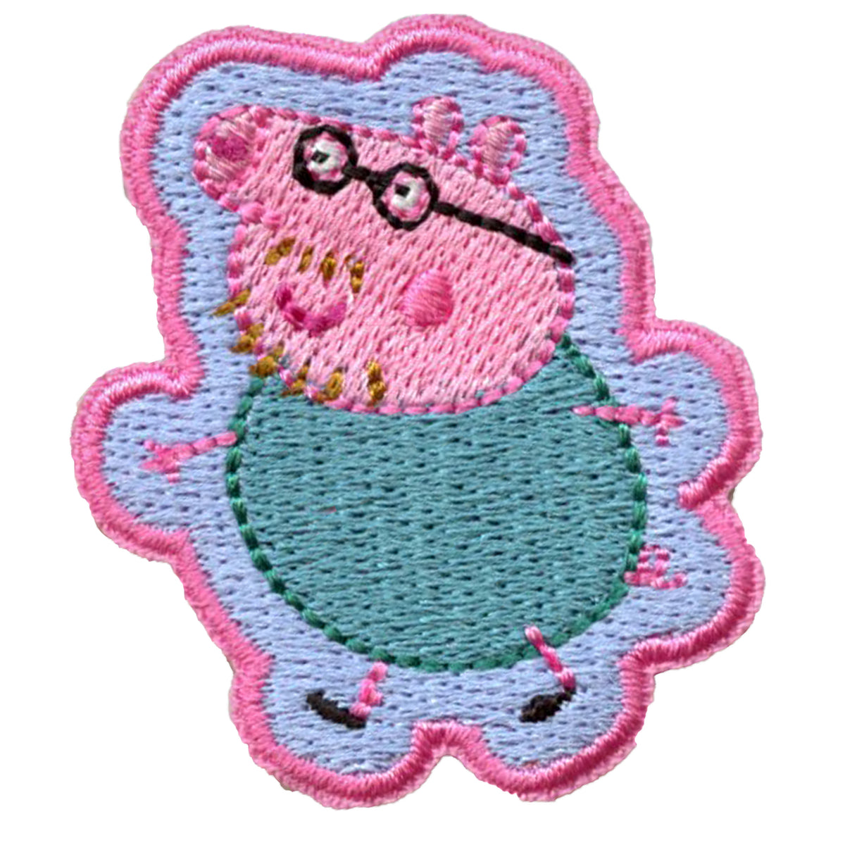 Daddy Pig Character Patch Peppa Pig Children Cartoon Embroidered Iron-On