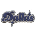 Dallas Sparkle Script Patch Blue/Grey Football Sports Embroidered Iron On