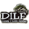 Damn I Love Fishing Patch D.I.L.F Bass Parody Embroidered Iron On