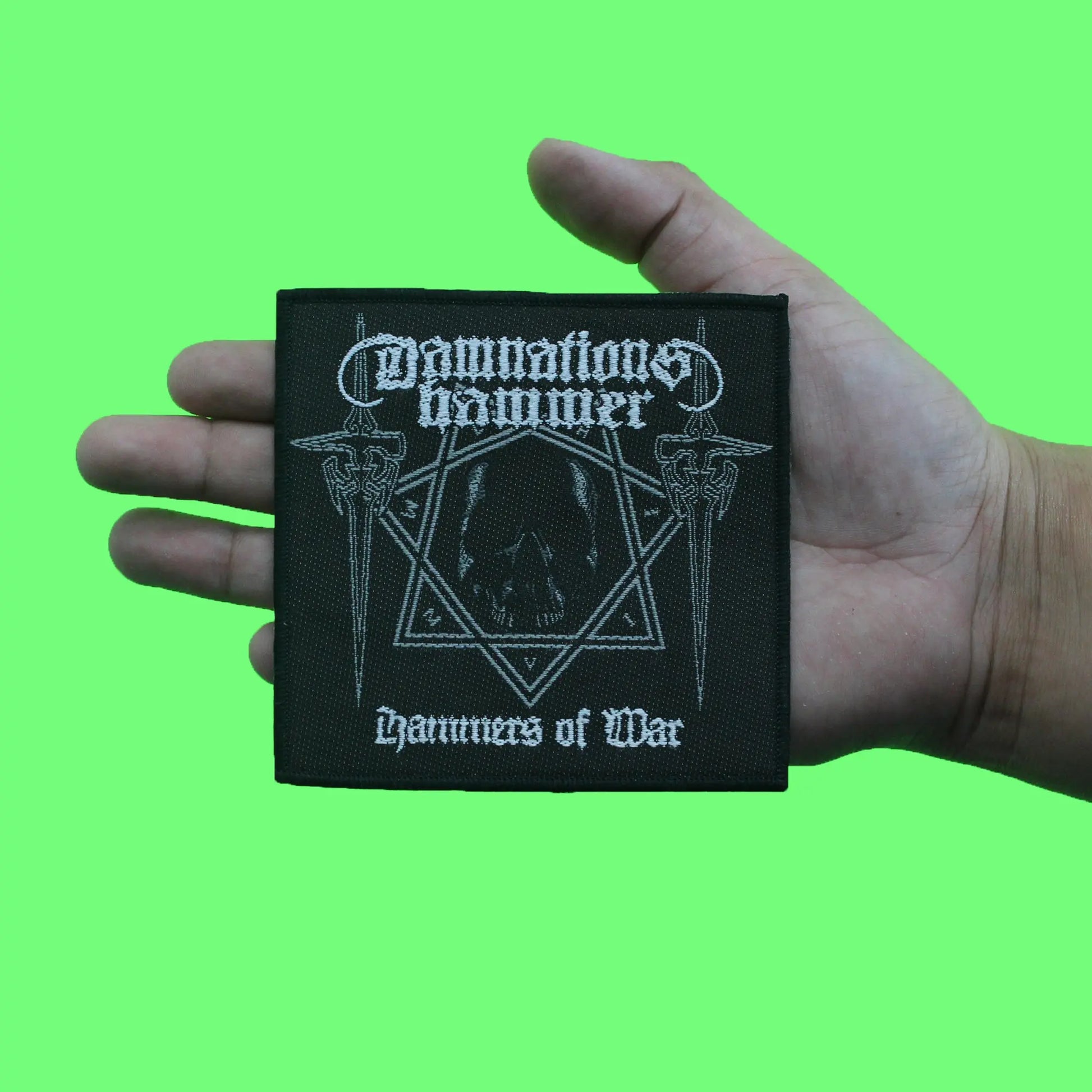 Damnation's Hammer Standard Band Patch Hammer Of War Woven Iron On