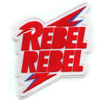 David Bowie Rebel Rebel Large Patch Icon Bolt Glam Embroidered Iron On