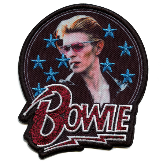 David Bowie Star Patch Glitter Embroidered Iron On