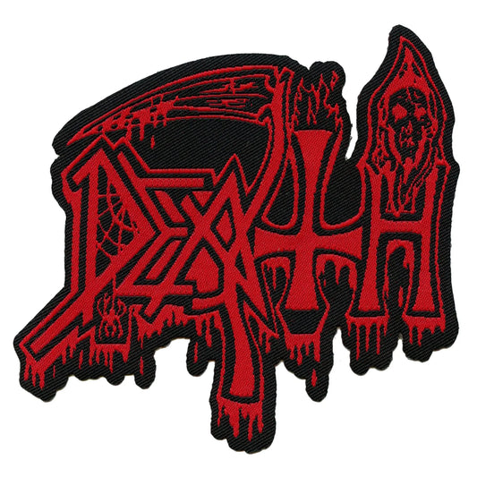 Death Standard Cut Out Patch Metal Rock Band Woven Iron On
