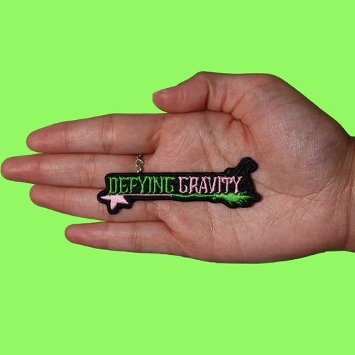 Defying Gravity Wand Patch Movie Witch Broom Embroidered Iron On