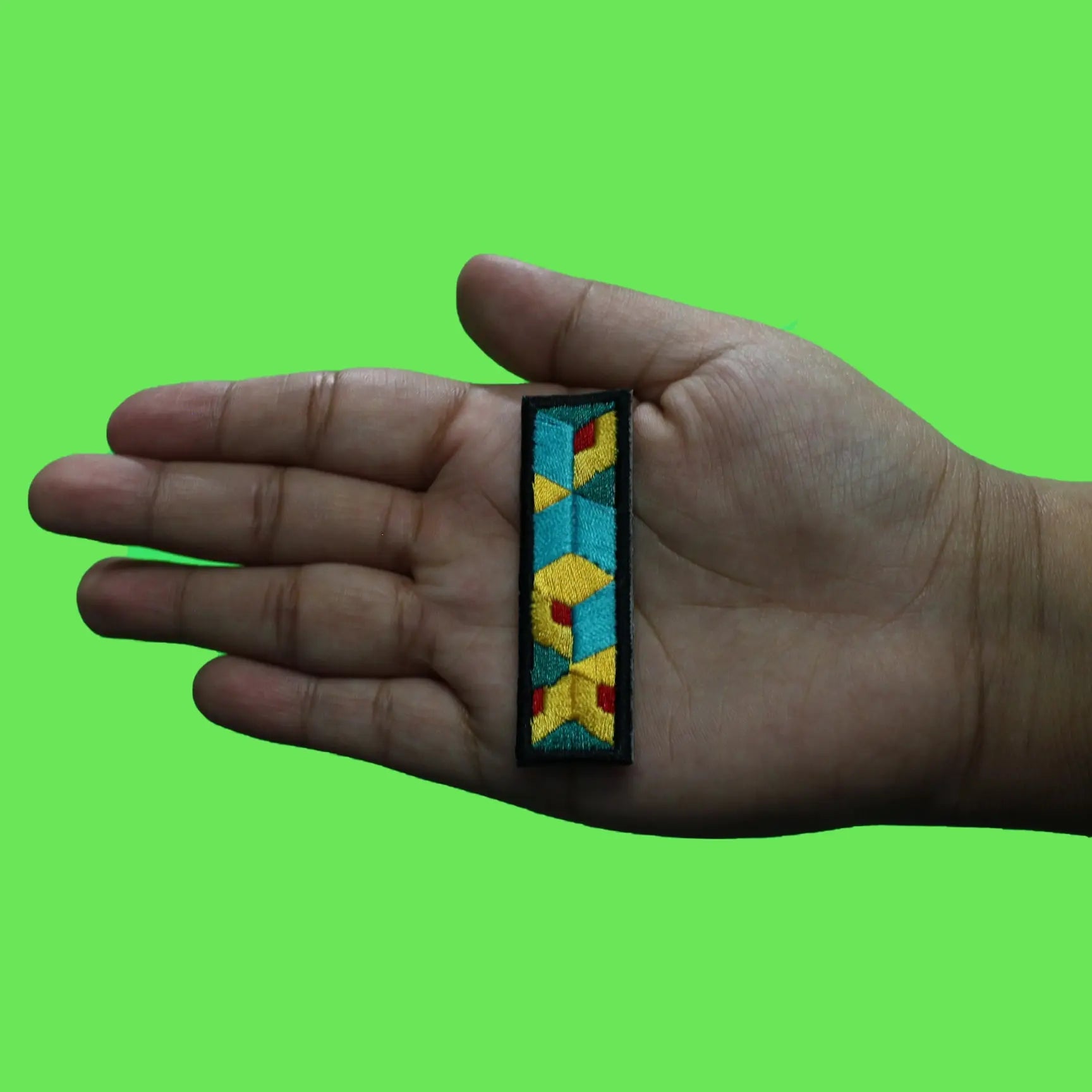 Demon Katana Sword Patch Anime Yellow & Green Slayer Embroidered Iron On