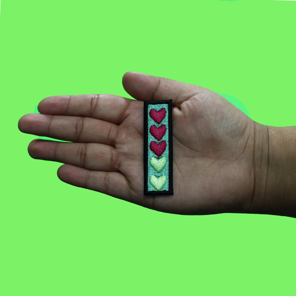 Demon Katana Sword Patch Slayer Hearts Embroidered Iron On