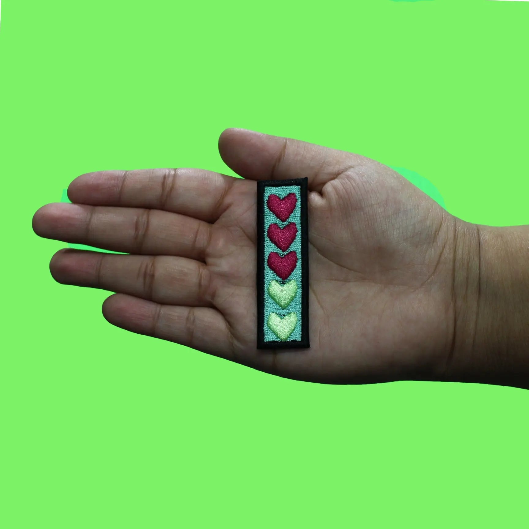 Demon Katana Sword Patch Slayer Hearts Embroidered Iron On