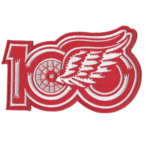 Detroit Red Wings 100th Anniversary NHL Season Jersey Patch 2025-26 (Red)