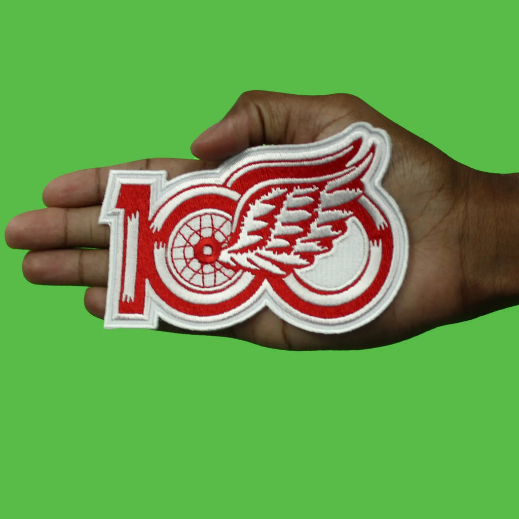 Detroit Red Wings 100th Anniversary NHL Season Jersey Patch 2025-26 (Red)