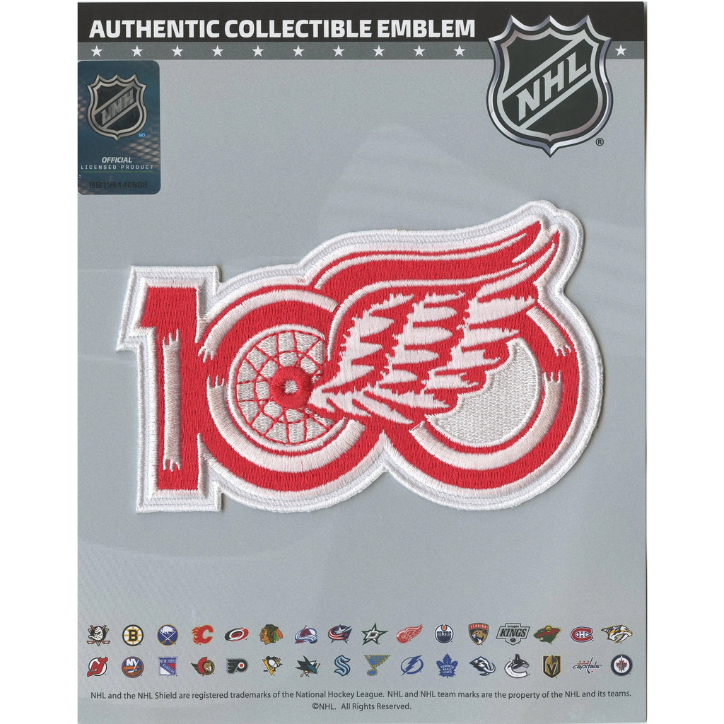 Detroit Red Wings 100th Anniversary NHL Season Jersey Patch 2025-26 (White)