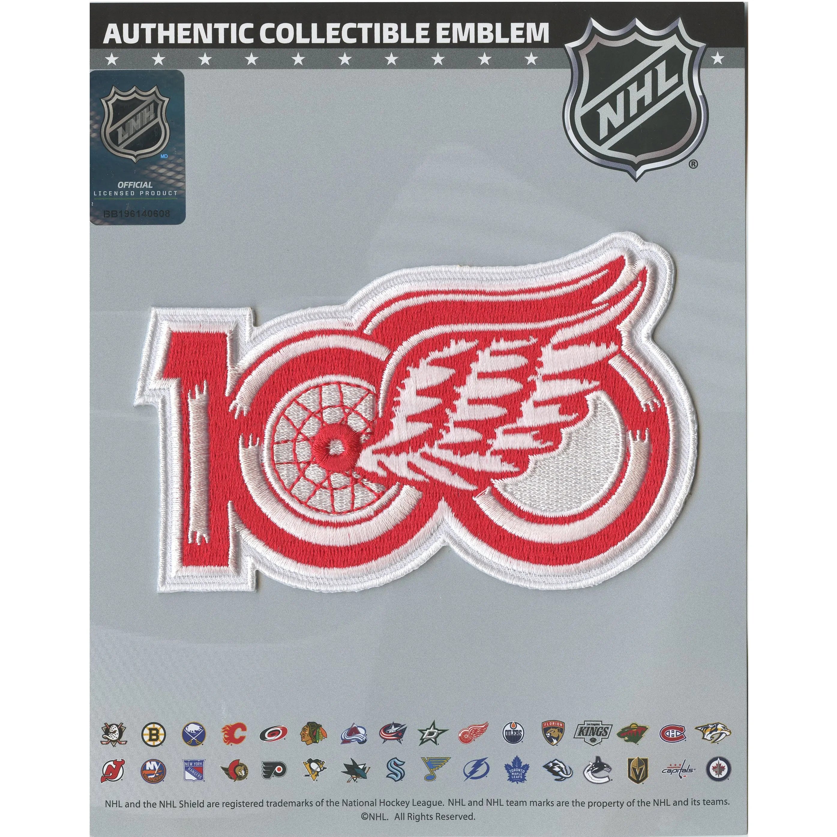 Detroit Red Wings 100th Anniversary NHL Season Jersey Patch 2025-26 (White)