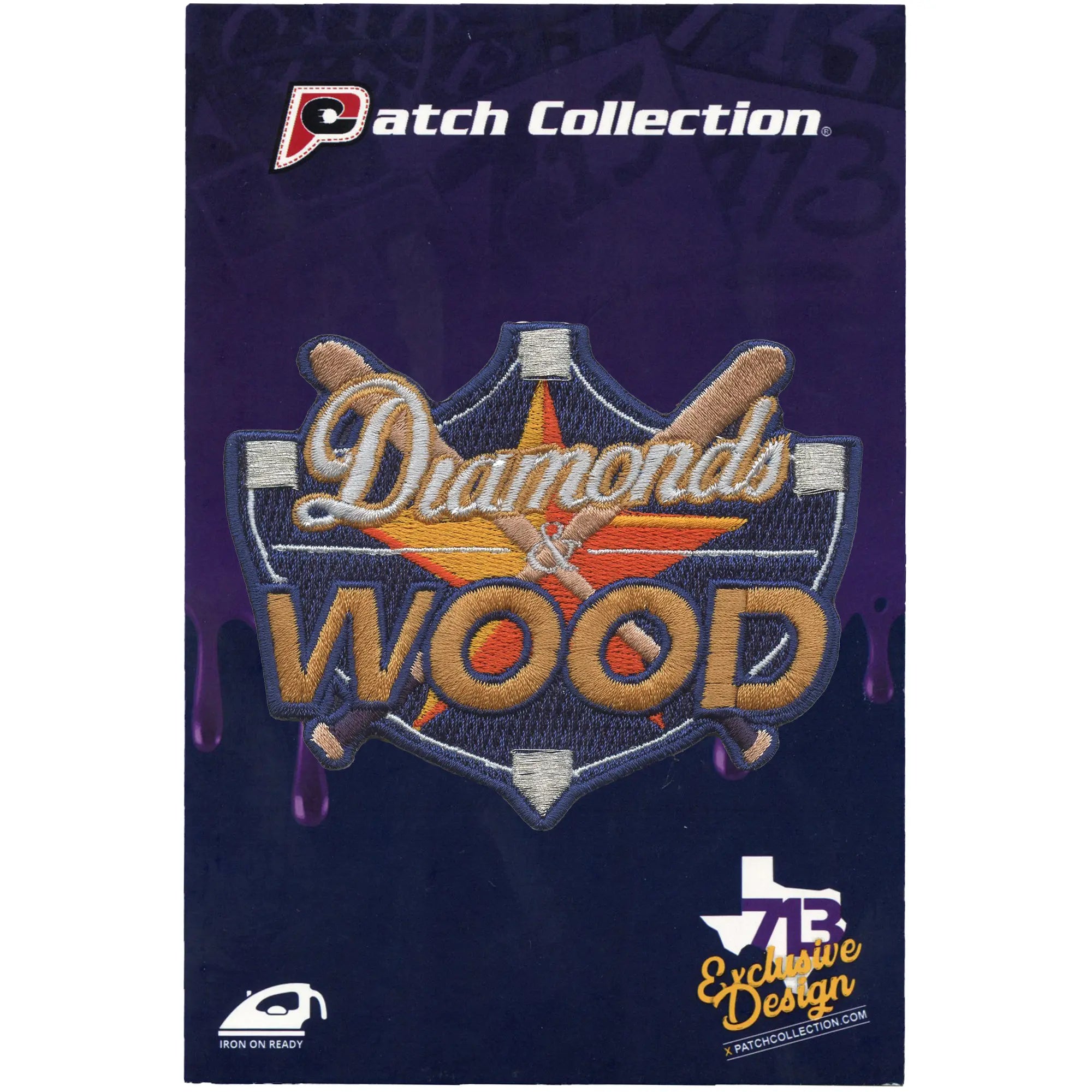 Diamonds And Wood Patch Houston Parody Culture Embroidered Iron On