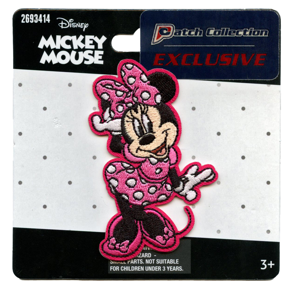 Disney Minnie Mouse Patch Classic Pink Outfit Embroidered Iron On