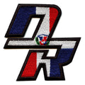Dominican Republic Travel Patch Initial Flag Script Embroidered Iron On