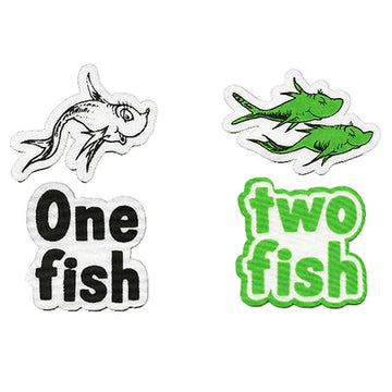 Fish and Lips タオル 1stDEMOCD Dr. Seuss One Fish Two Fish Red Fish Iron On Twill Patches