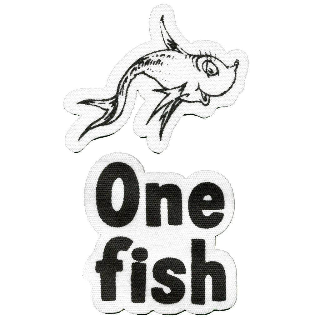 Dr. Seuss One Fish Two Fish Red Fish Iron On Twill Patches