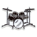 Drum Kit Rock Patch Genre Music Musician Embroidered Iron On