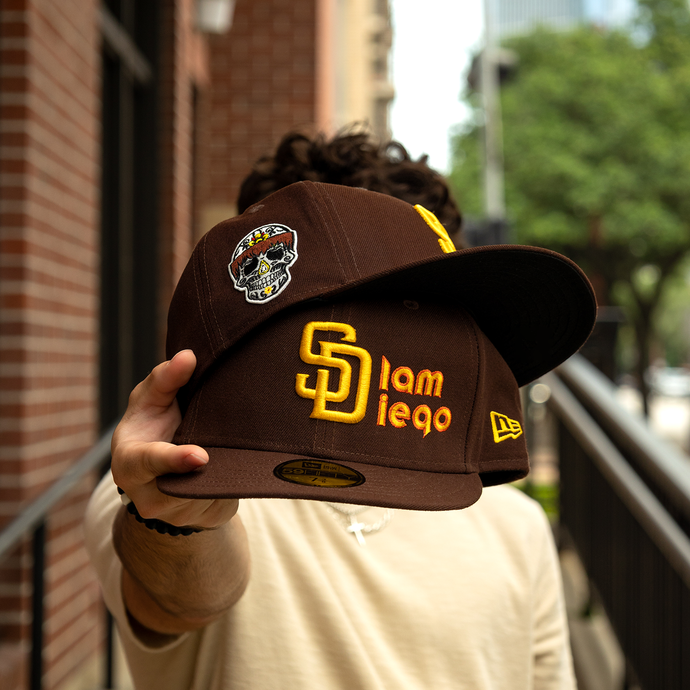 Limited Edition Custom San Diego Padres Hat Slam Diego Sugar Skull Fri