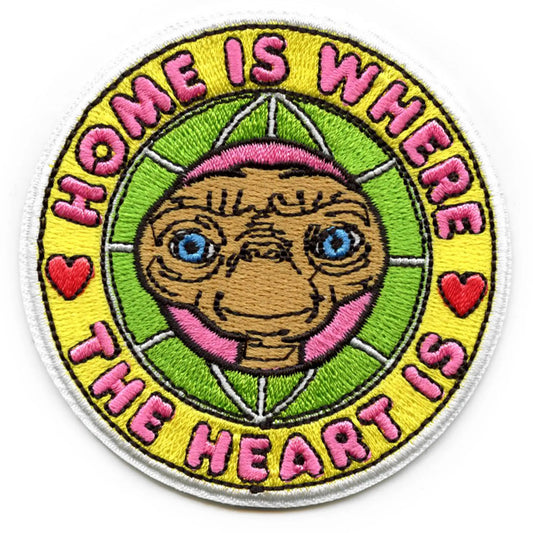 ET Gentle Alien Patch Home is Where The Heart is Embroidered Iron On
