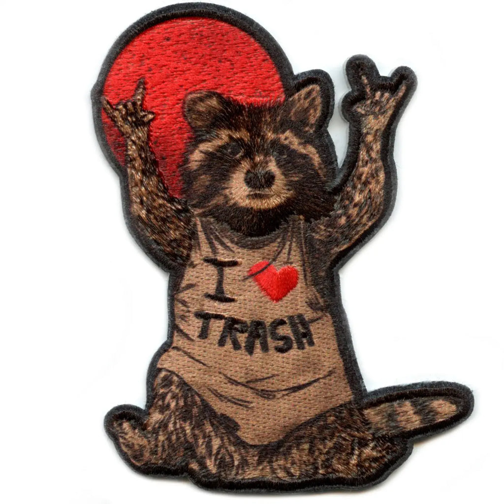 EduFly I Love Trash Patch Cute Raccoon Art Sublimated Iron On