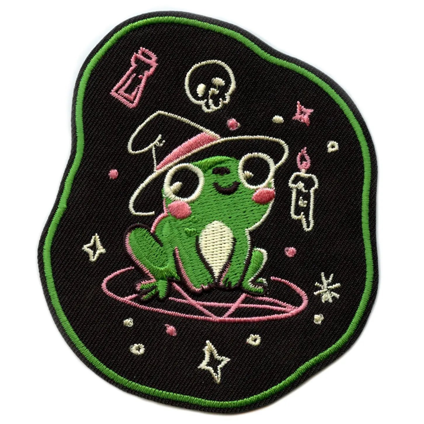EduFly Witchy Frog Patch Cutesy Whimsical Art Embroidered Iron On