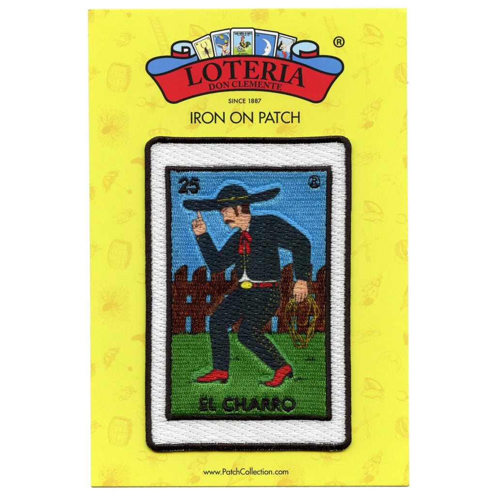 El Charro 25 Patch Cowboy Carte de loterie mexicaine Broderie sublimée Thermocollante
