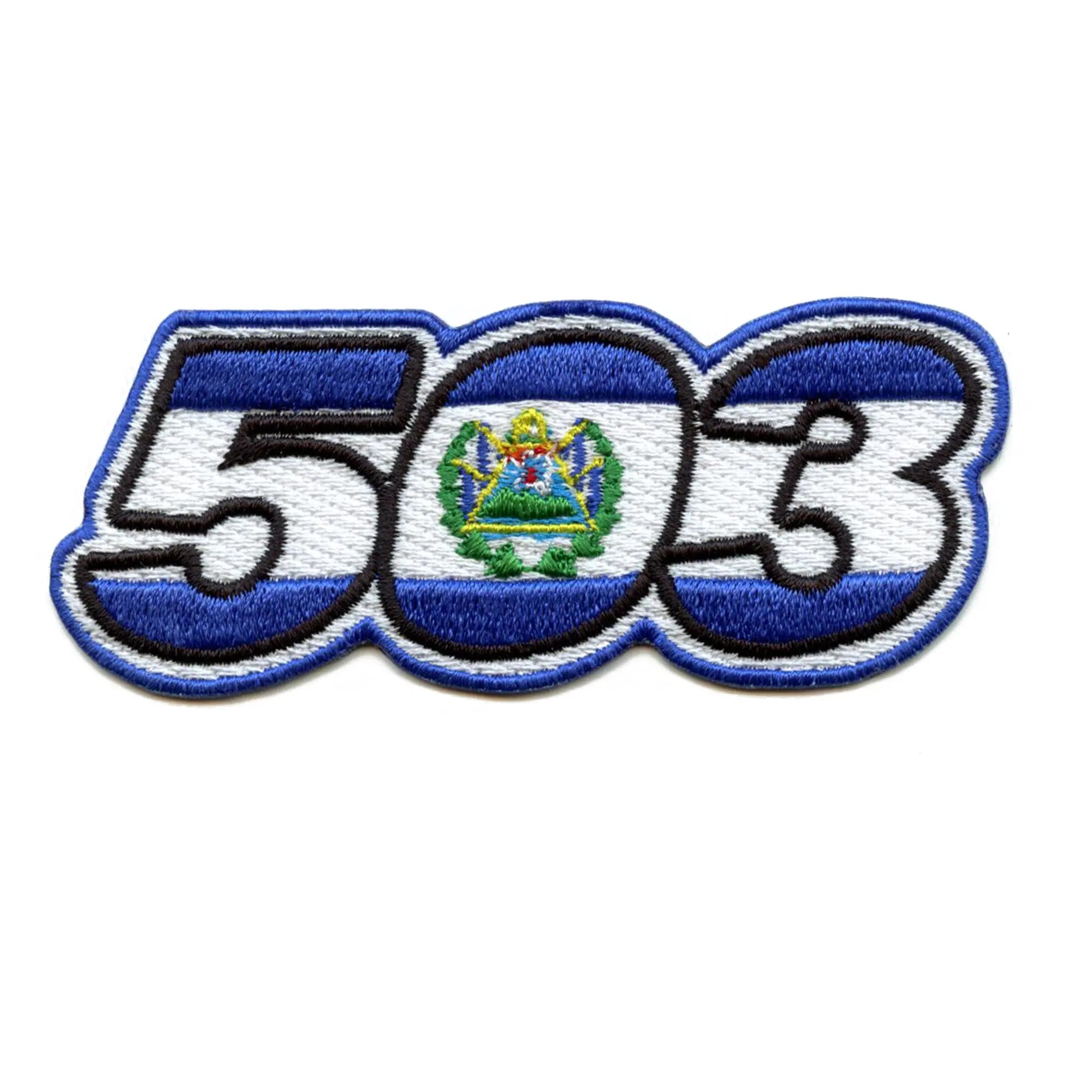 El Salvador Flag Patch 503 Area Code Embroidered Iron On – Patch Collection