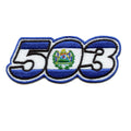 El Salvador Flag Patch 503 Area Code Embroidered Iron On