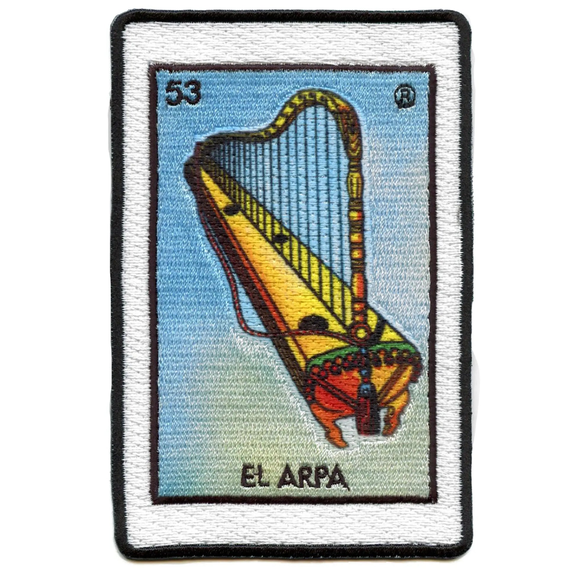 El Arpa 53 Patch Mexican Loteria Card Sublimated Embroidery Iron On