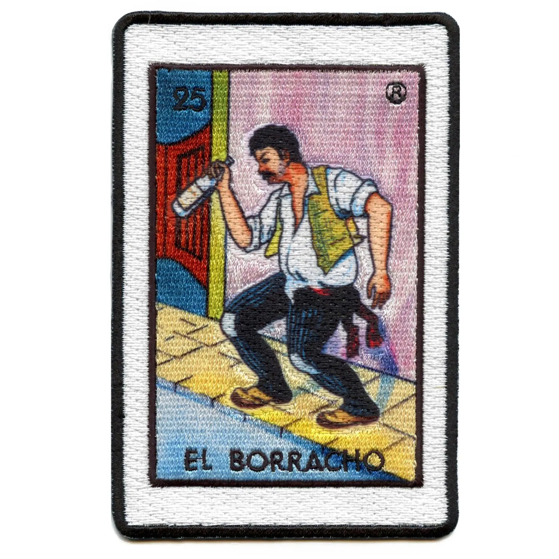 El Borracho 25 Patch Mexican Loteria Card Sublimated Embroidery Iron On