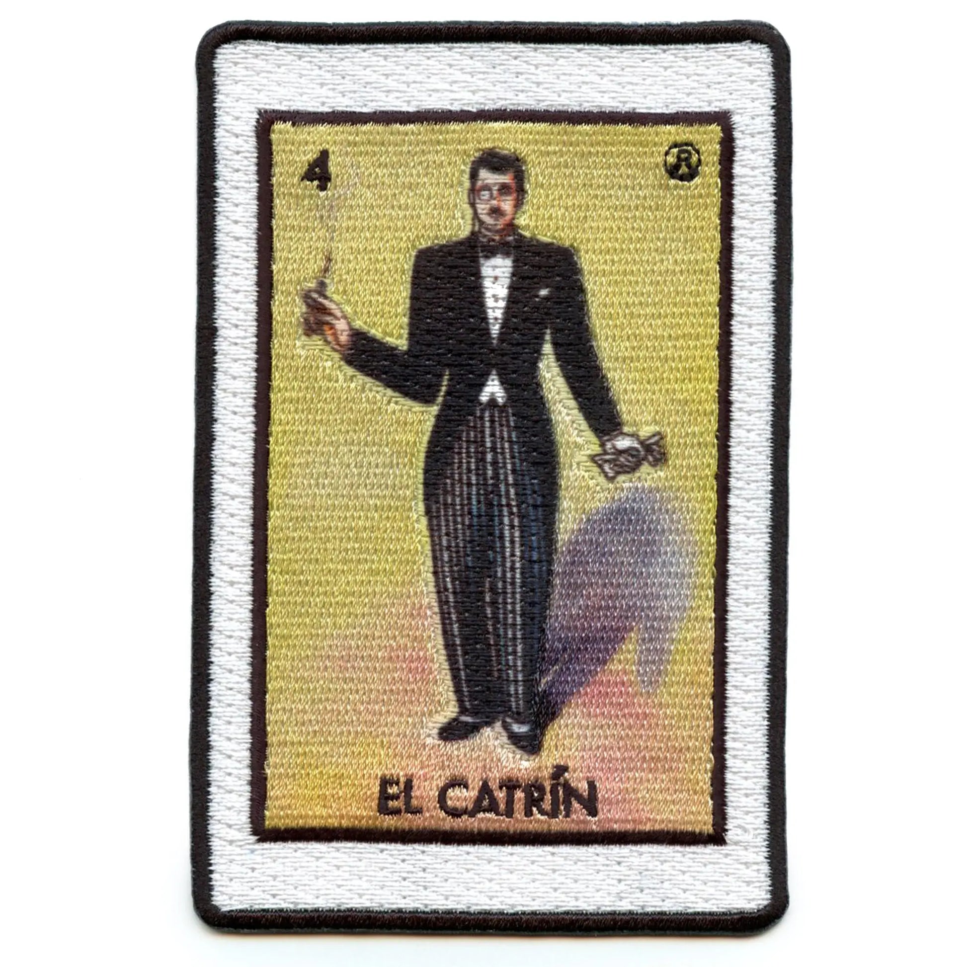 El Catrin 4 Patch Mexican Loteria Card Sublimated Embroidery Iron On