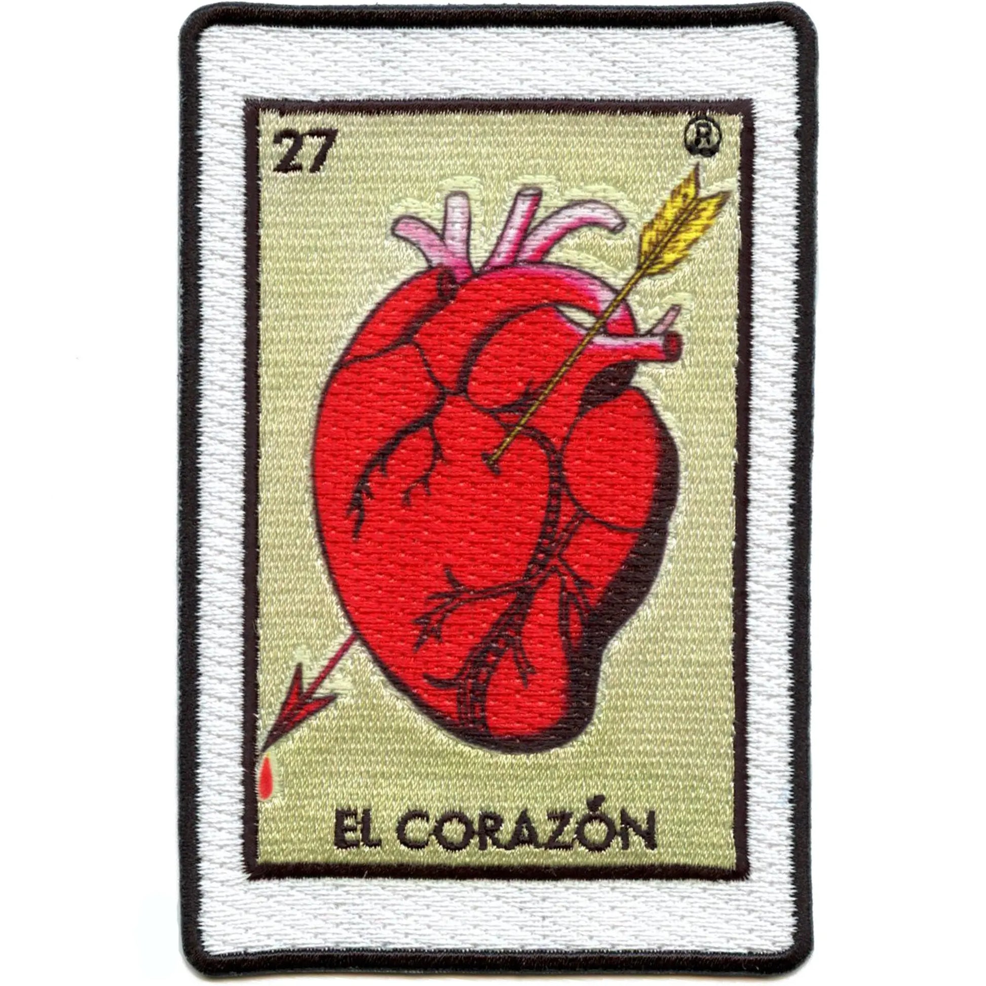 El Corazon 27 Patch Mexican Loteria Card Sublimated Embroidery Iron On