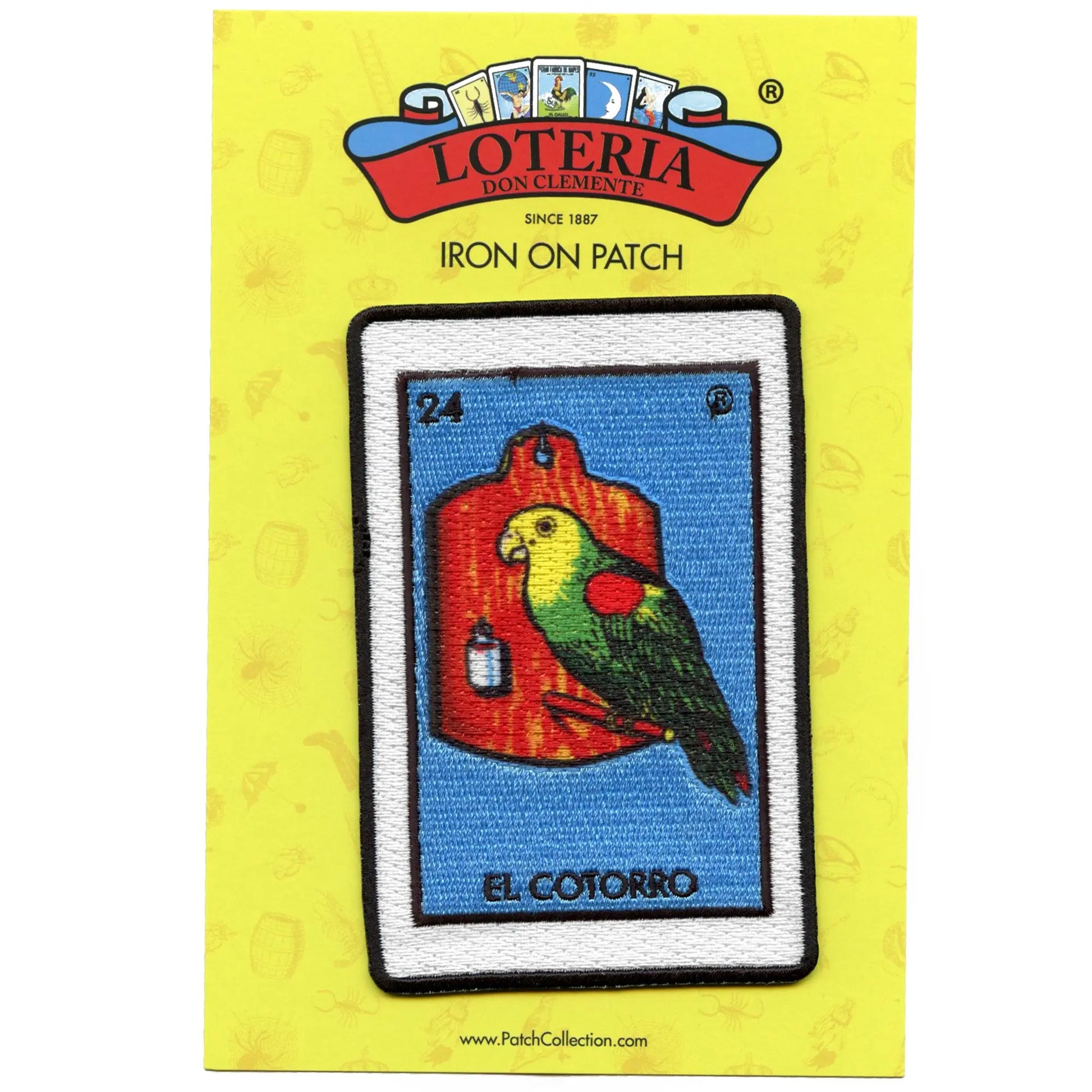 El Cotorro 24 Patch Mexican Loteria Card Sublimated Embroidery Iron On