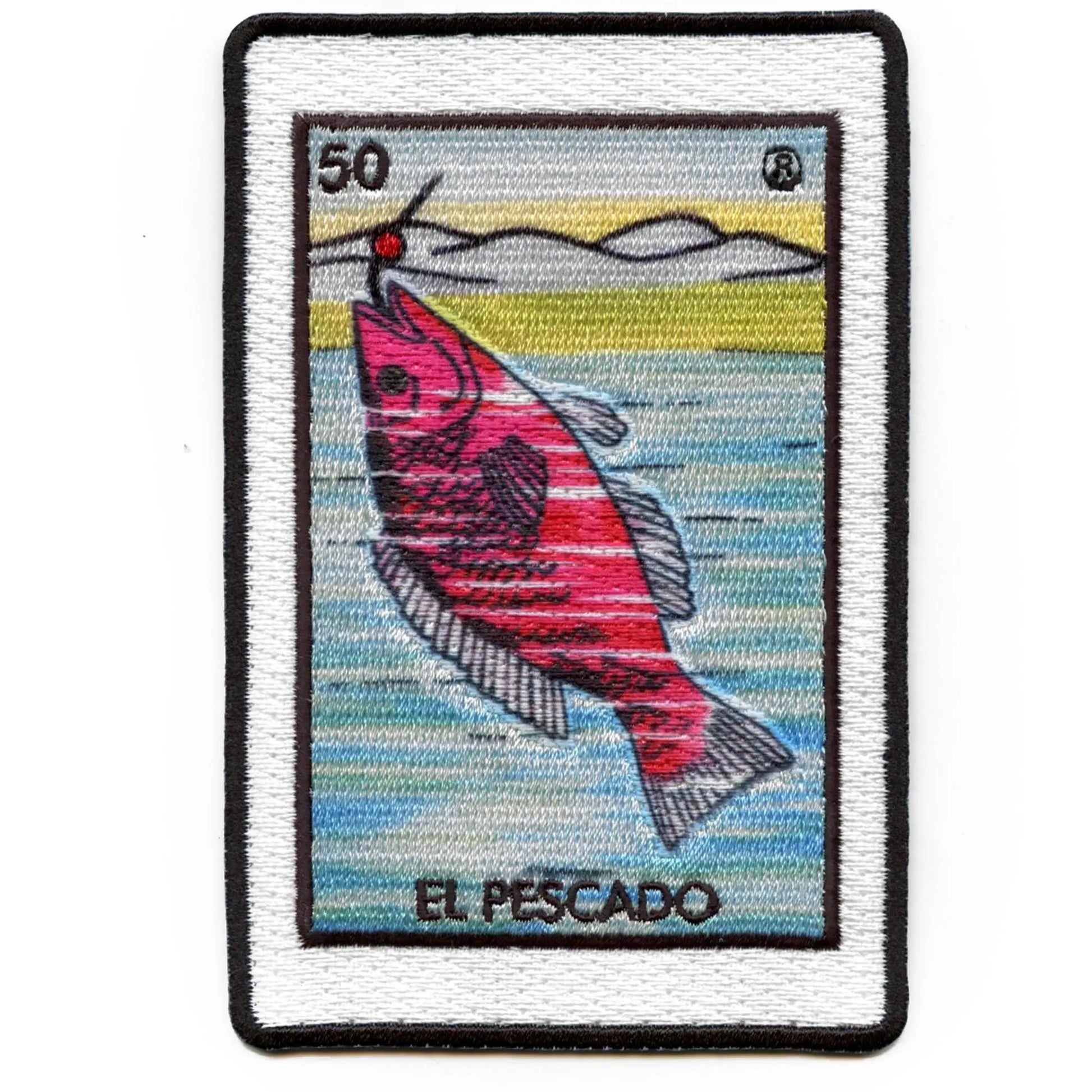 El Pescado 50 Patch Mexican Loteria Card Sublimated Embroidery Iron On