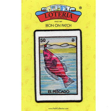 El Pescado 50 Patch Mexican Loteria Card Sublimated Embroidery Iron On