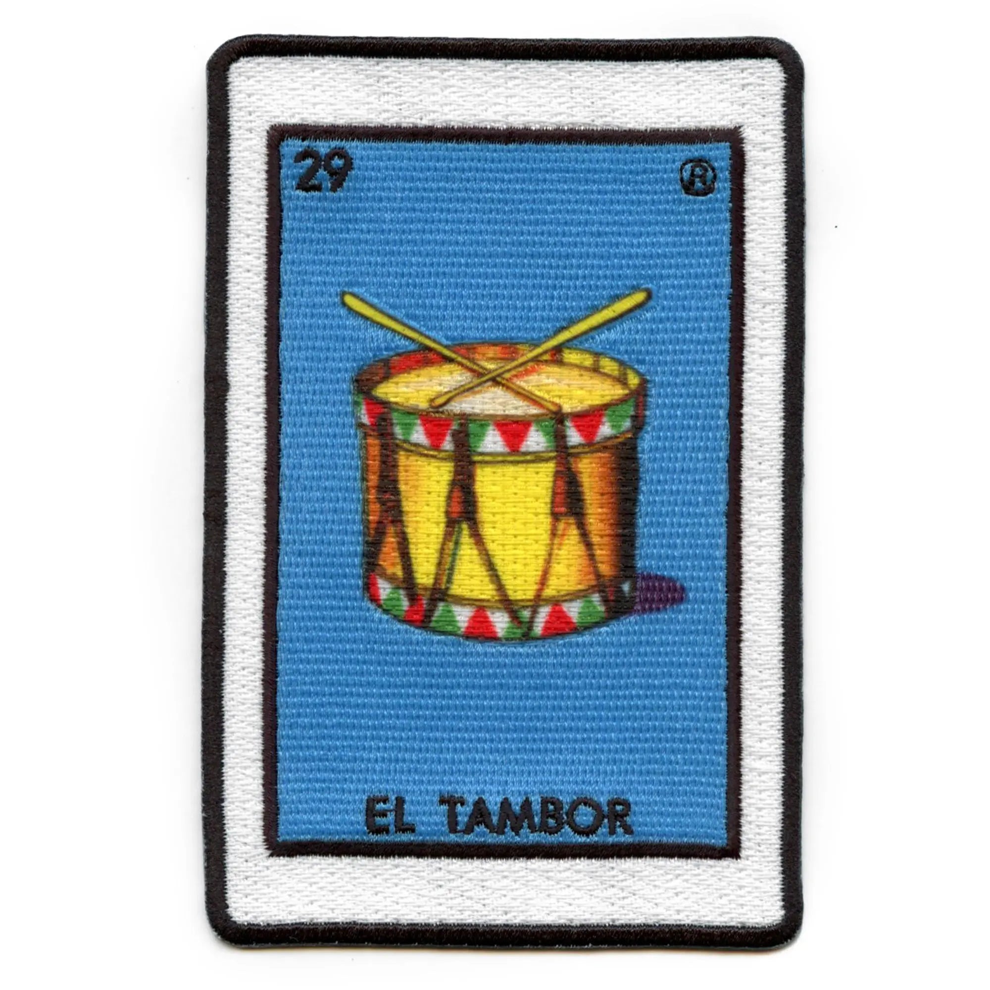 El Tambor 29 Patch Drum Mexican LoteriaEl Tambor 29 Patch Drum Mexican Loteria  