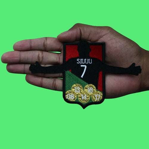 Elite Soccer Player Patch 7 Siuu Celebration Embroidered Iron On