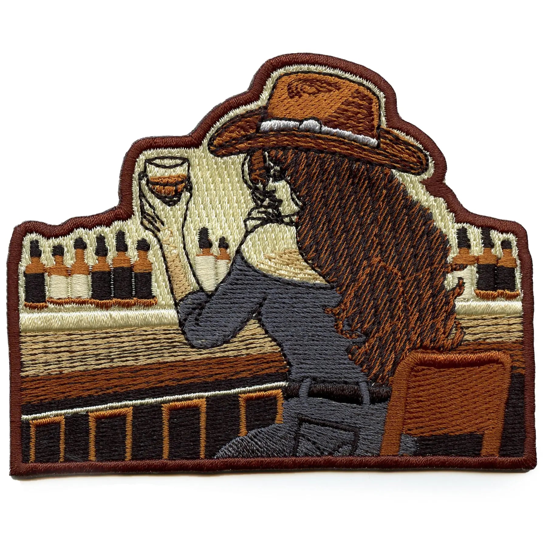 Female Country Artist Patch Lonely Whiskey Cowgirl Embroidered Iron-On