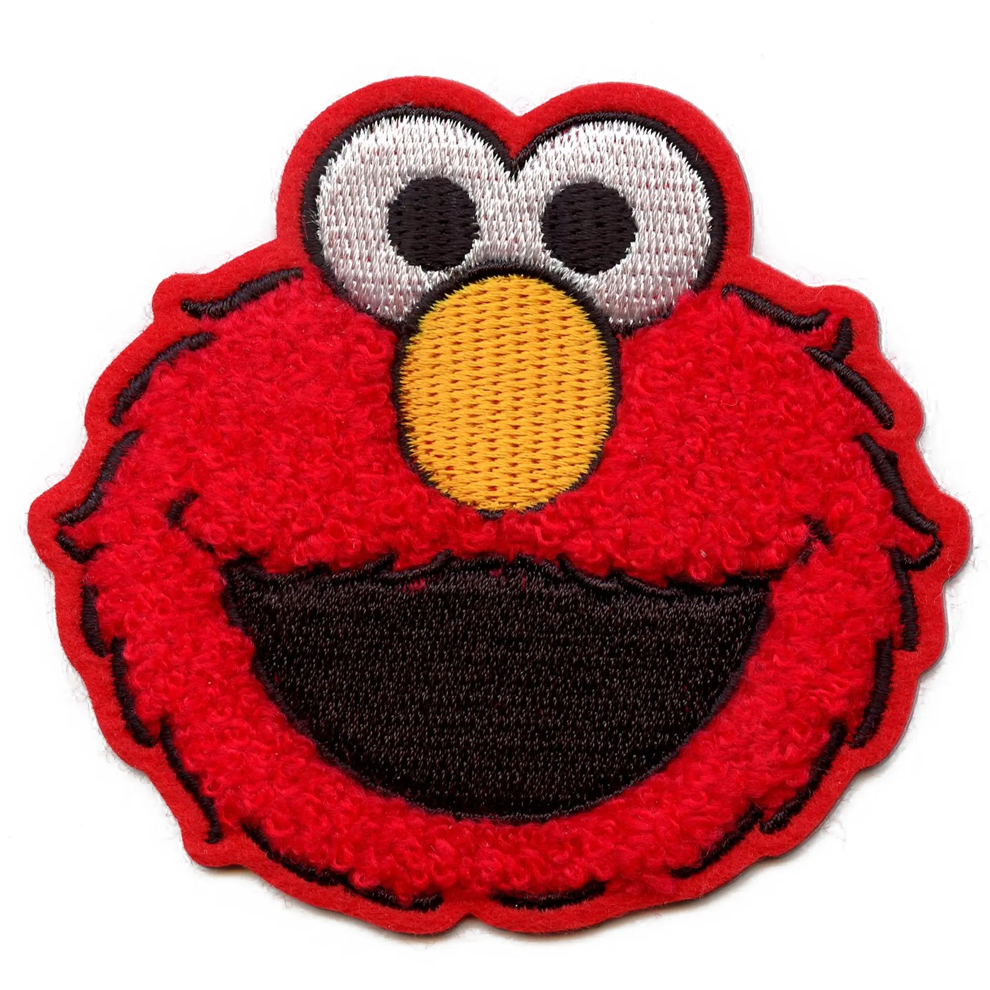 Elmo Face Portrait Patch 123 Sesame Street Chenille Embroidered Iron-On