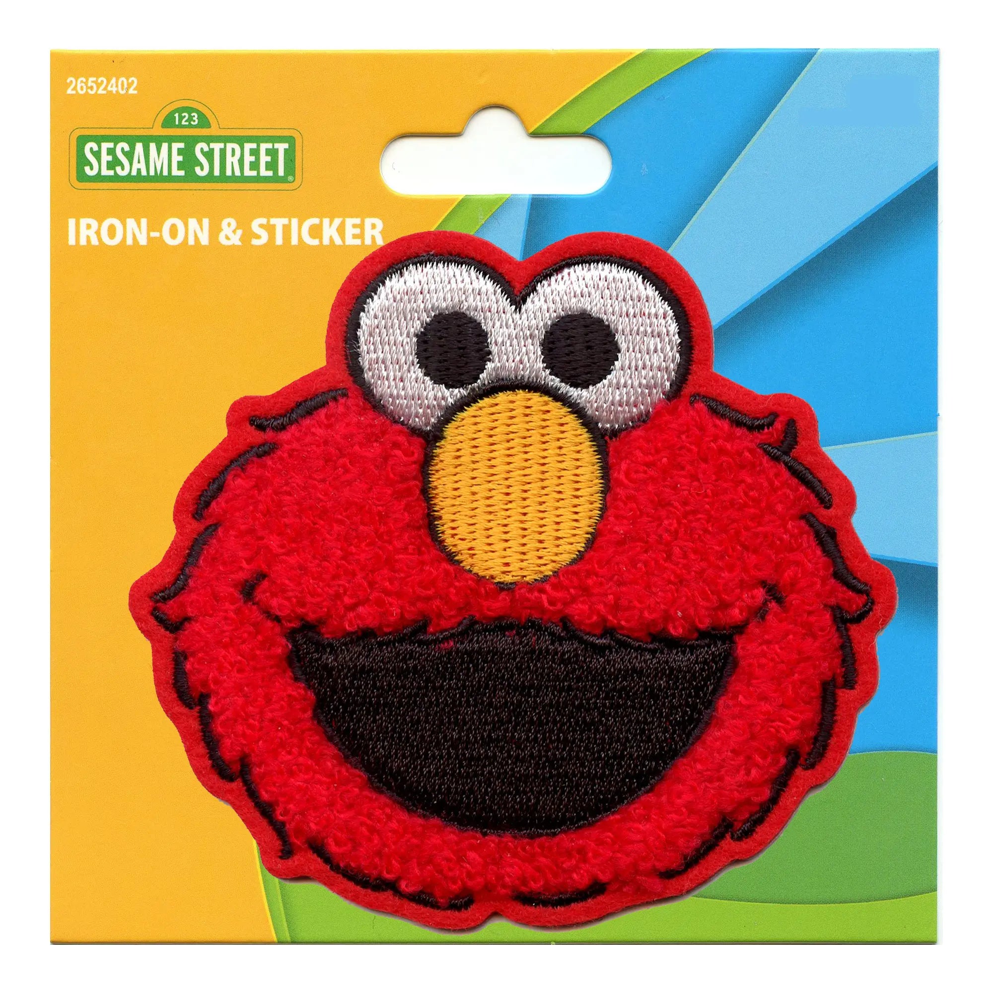 Elmo Face Portrait Patch 123 Sesame Street Chenille Embroidered Iron-On