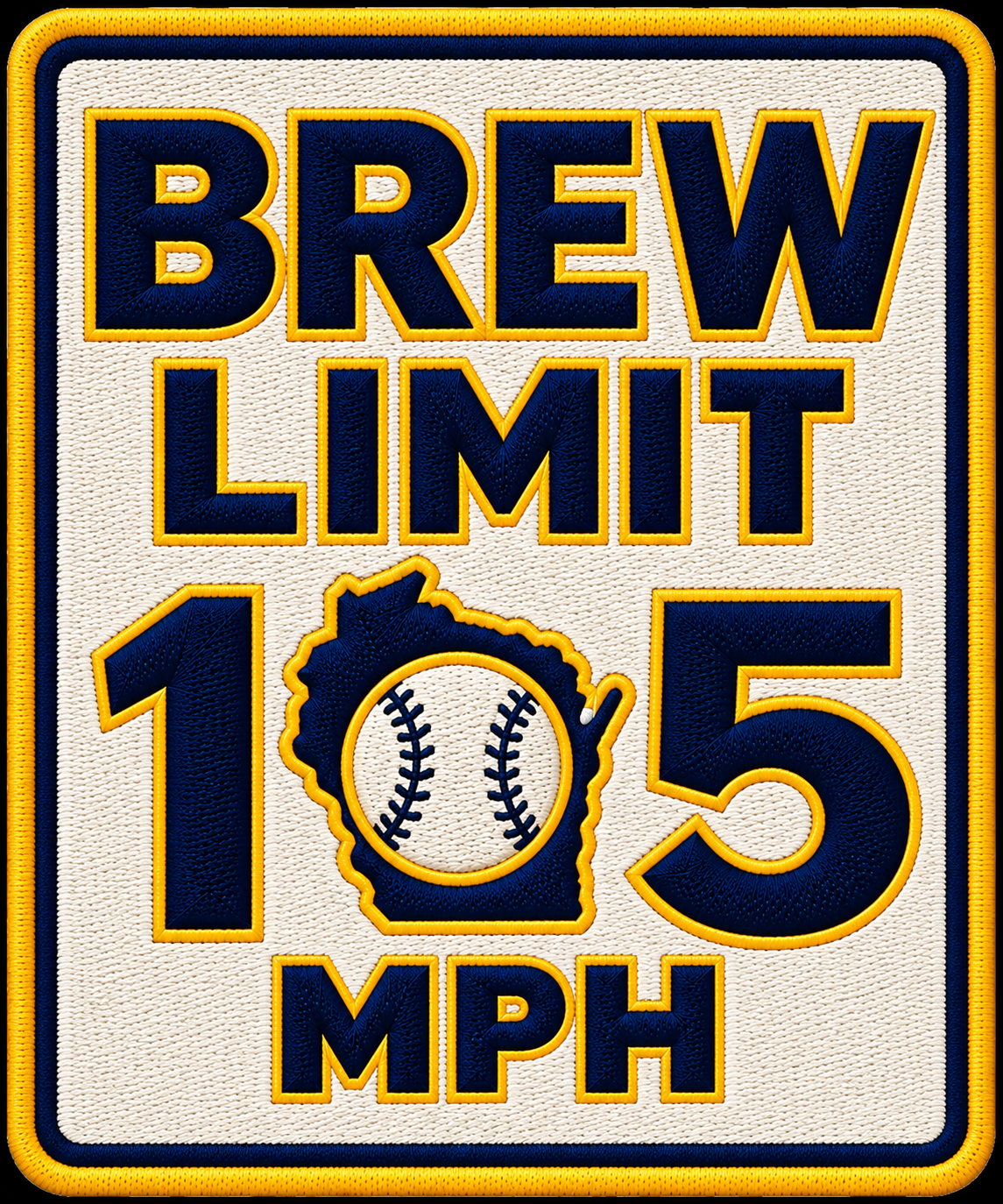 Brew Speed Limit 105 MPH Baseball Patch Freeway Sign Milwaukee