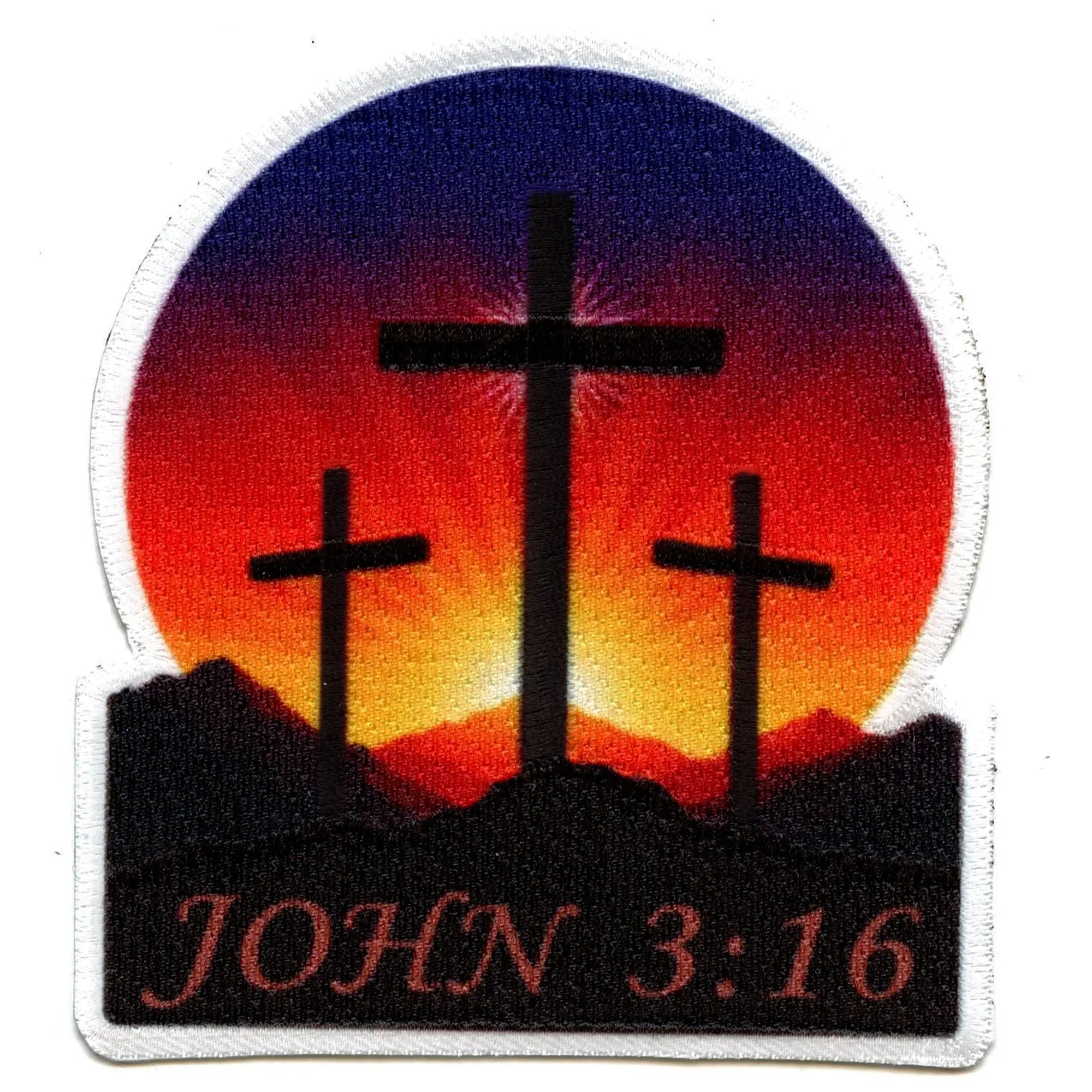 Encouraging Bible Scripture Patch John 3:16 Religious Embroidered Iron On
