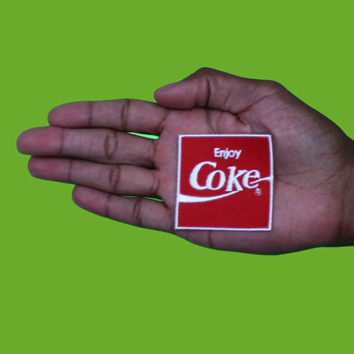 Enjoy Coke Logo Patch Delicious Cold Beverage Embroidered Iron On